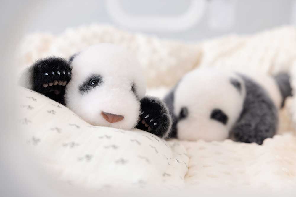 Newborn Panda Cub Plush – Sleeping & Awakening Editions