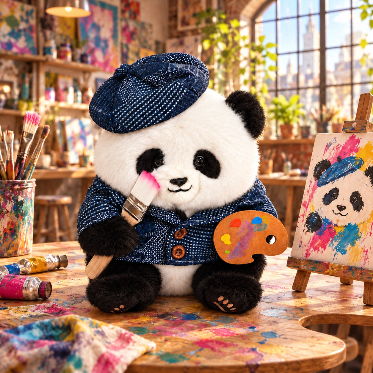 Artist Panda Plush – The Little Painter