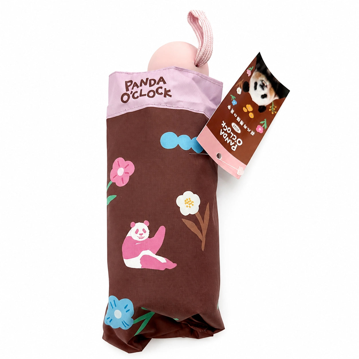 Flowers And Panda Pocket Umbrella Flower Field Design