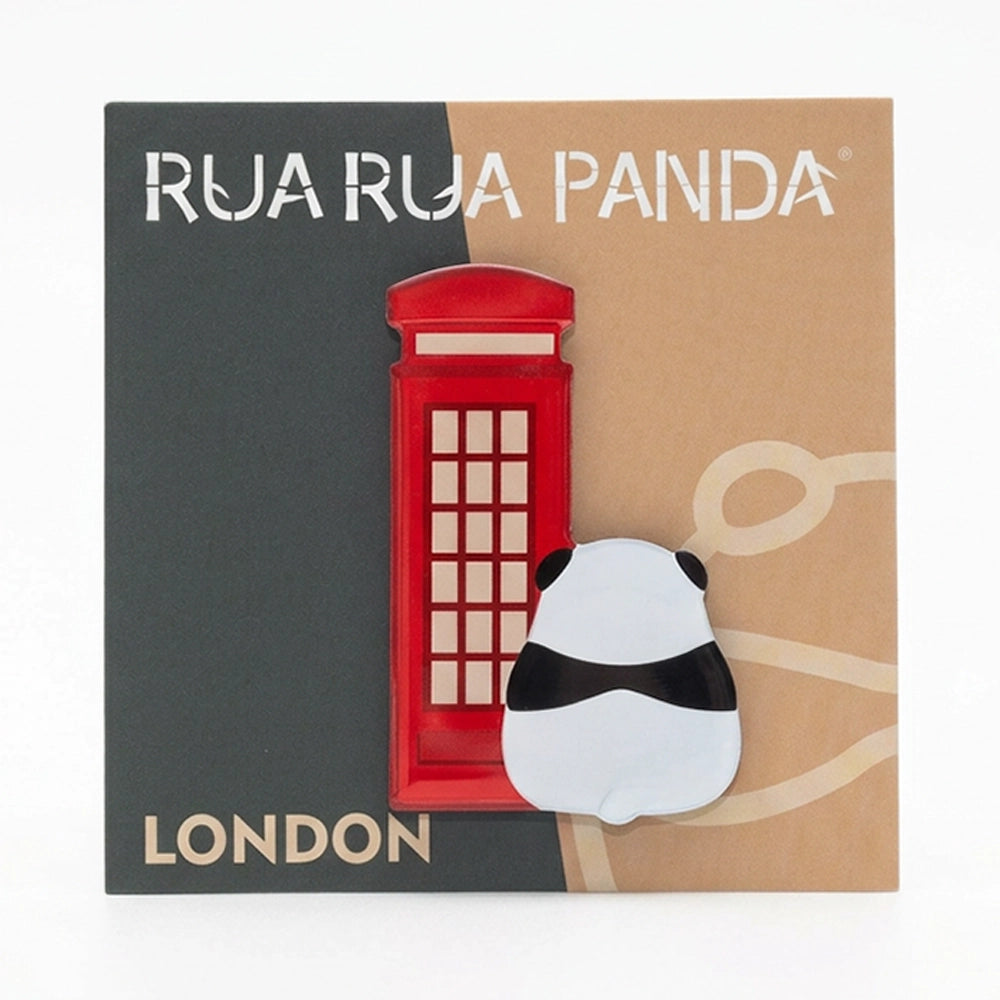 London Panda Fridge Magnet – Red Telephone Box