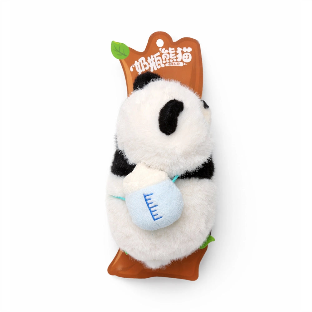 Milk Bottle Hugging Panda Plush Toy