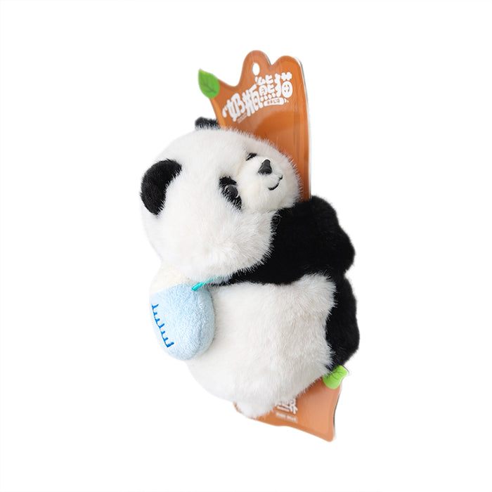Milk Bottle Hugging Panda Plush