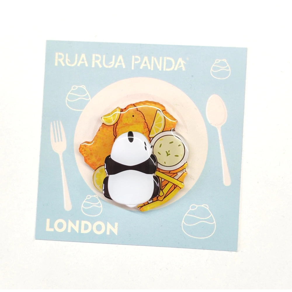 Afternoon Tea Panda Spinning Fridge Magnet – Fish & Chips
