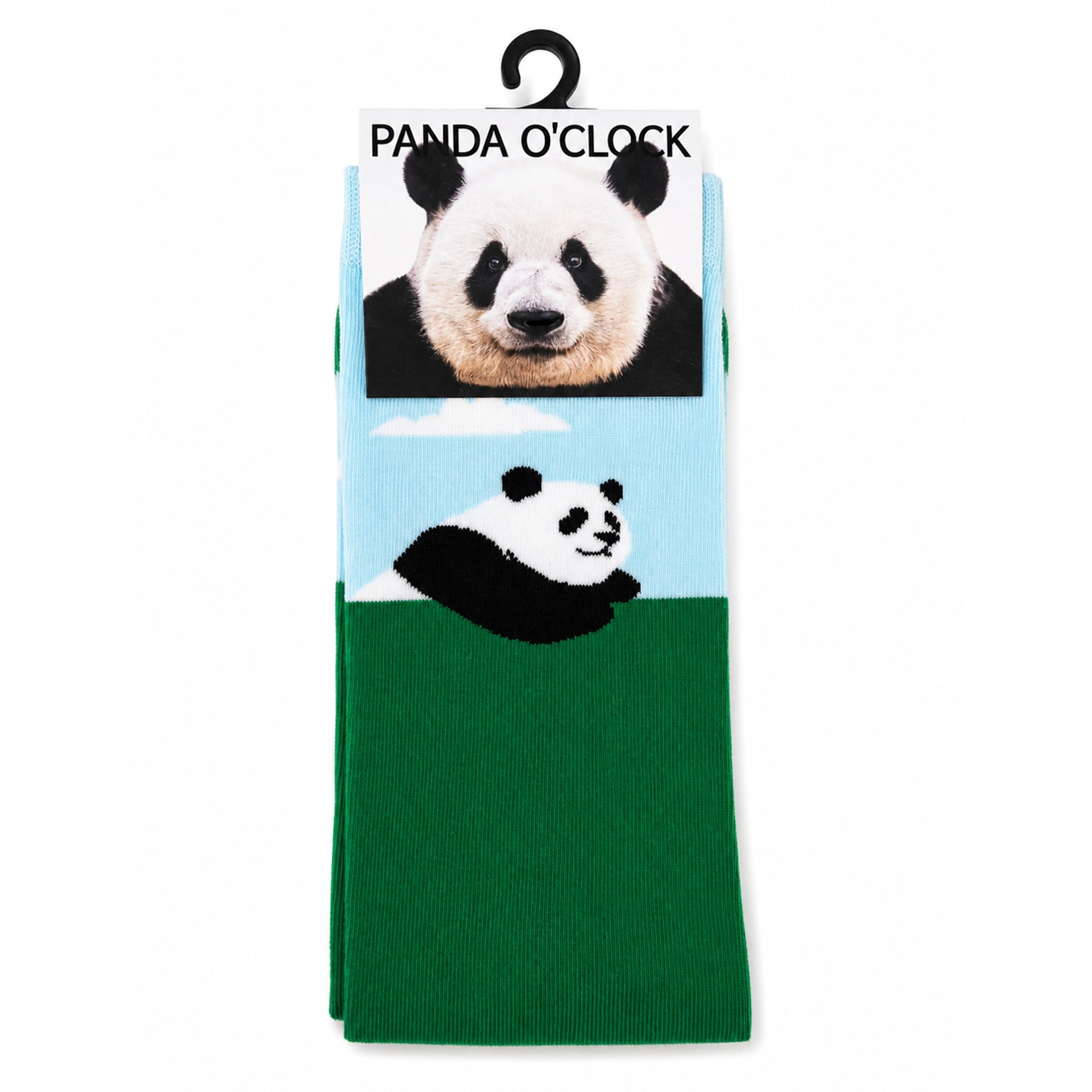 Panda And Bird Mismatched Socks Green