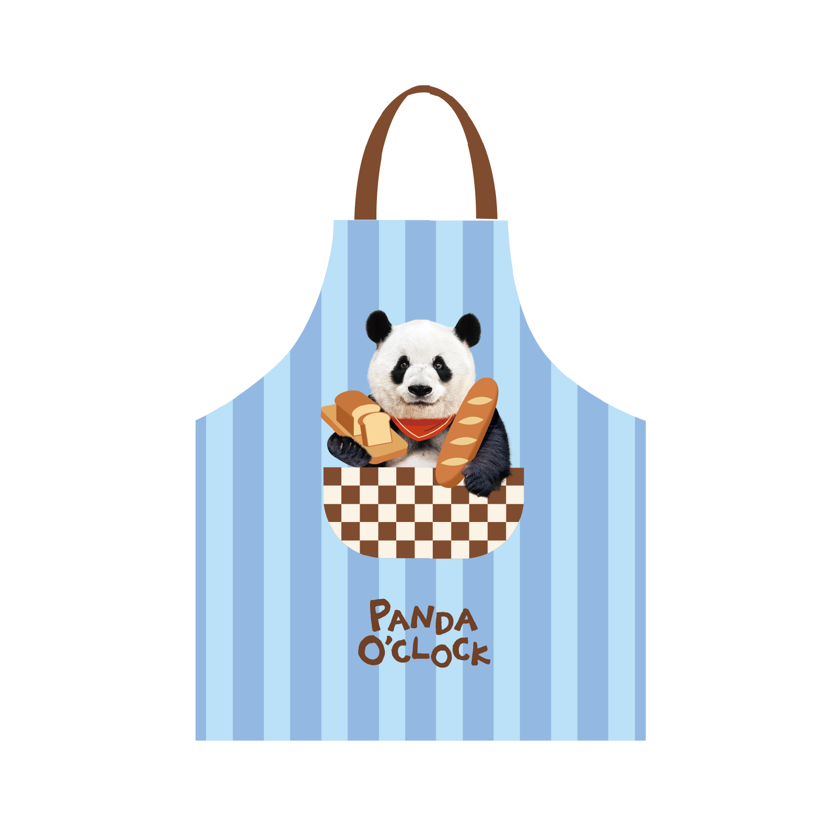 Panda Apron Blue Without Pocket