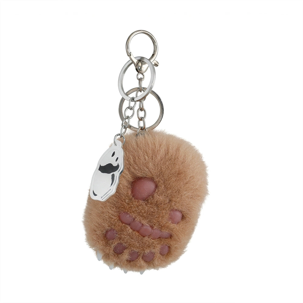 Panda Paw Keyring – Light Brown Edition