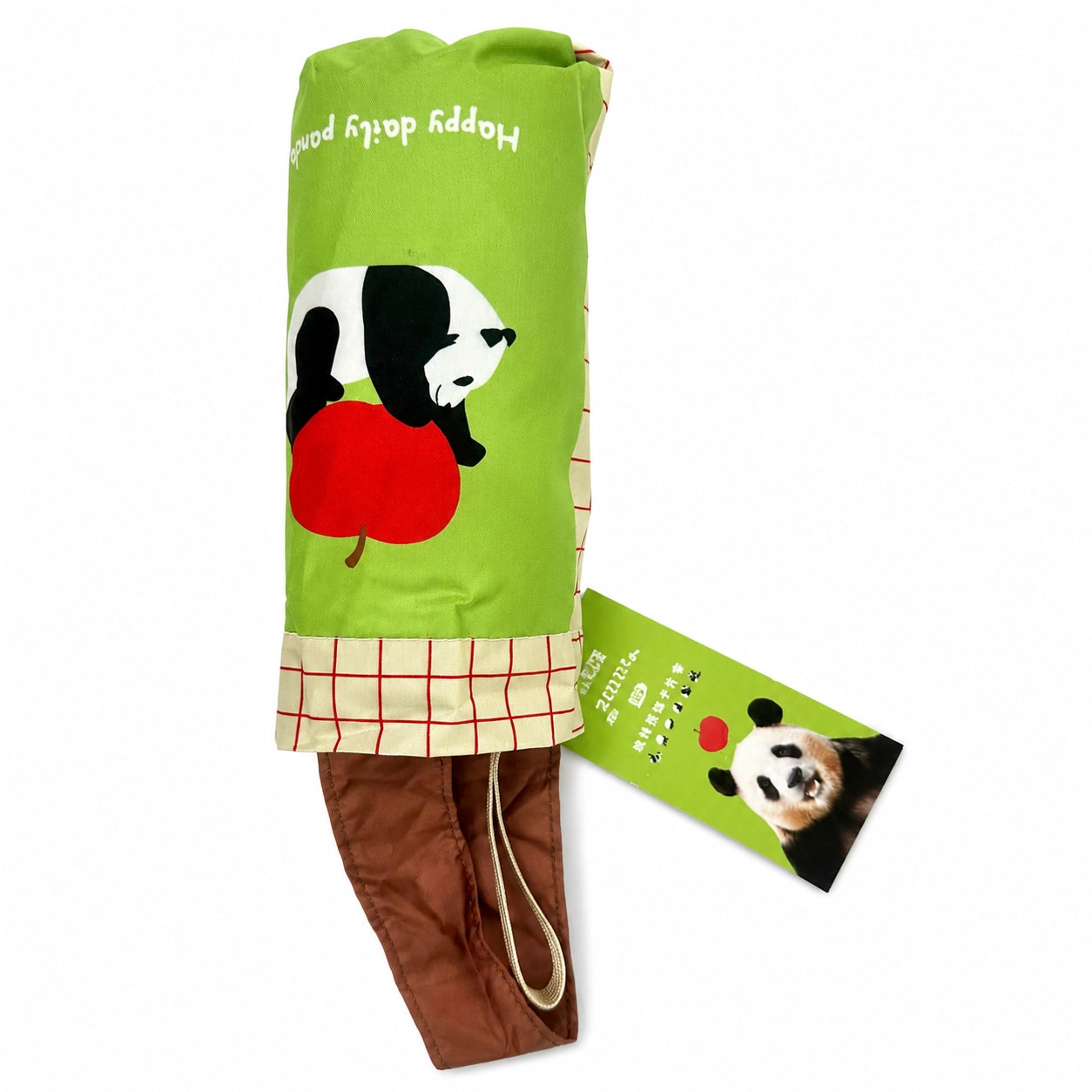Rotating Panda Card Umbrella Meadow Design