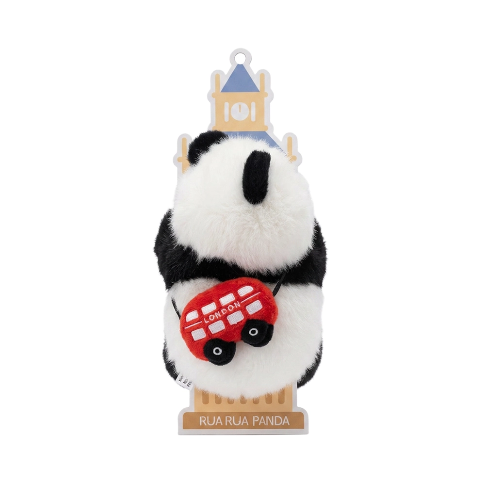 London Bus Hugging Panda Plush - UK Edition